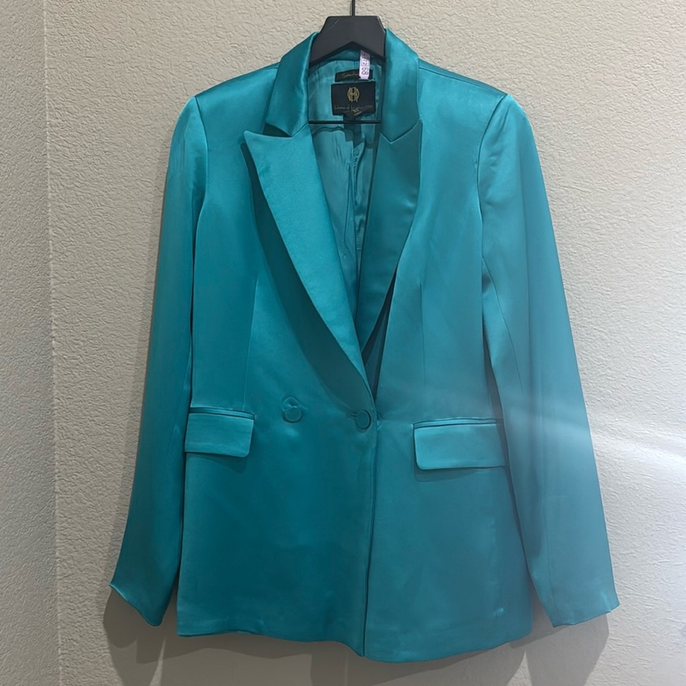 NWOT House of Harlow 1960 | Turquoise Silky Blazer